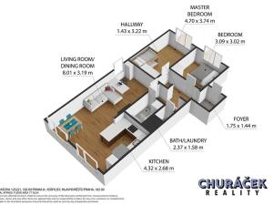 Prodej bytu 3+kk, Praha - Kobylisy, Bojasova, 73 m2