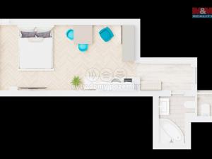 Pronájem bytu 1+kk, Praha - Žižkov, Čajkovského, 27 m2