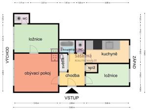 Pronájem bytu 3+1, Jindřichův Hradec, Komenského, 91 m2