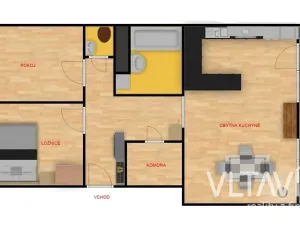Pronájem bytu 3+kk, Praha - Liboc, U silnice, 62 m2