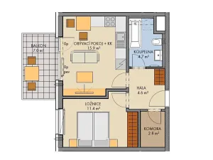 Prodej bytu 2+kk, Praha - Prosek, Prosecká, 42 m2