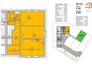 Prodej bytu 3+kk, Jílovice, 77 m2