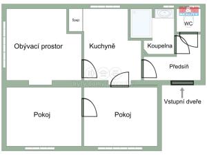 Prodej bytu 3+1, Podbořany - Hlubany, 73 m2