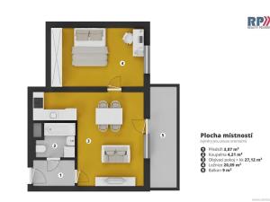 Pronájem bytu 2+kk, Praha - Vinoř, Českodubská, 54 m2