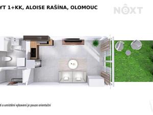 Pronájem bytu 1+kk, Olomouc, Aloise Rašína, 28 m2