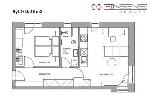 Pronájem bytu 2+kk, Kladno, Pavlisova, 45 m2