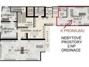 Pronájem ordinace, Písek, Havlíčkovo nám., 41 m2