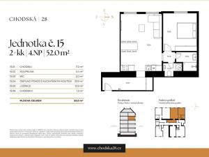 Prodej bytu 2+kk, Praha - Vinohrady, Chodská, 52 m2