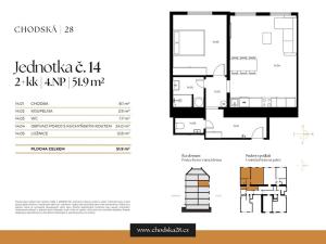 Prodej bytu 2+kk, Praha - Vinohrady, Chodská, 52 m2