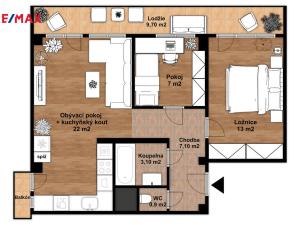 Pronájem bytu 3+kk, Ostrava - Poruba, Kubánská, 53 m2