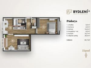 Prodej bytu 2+1, Ústí nad Labem, Větrná, 61 m2