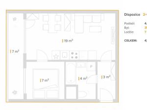 Pronájem bytu 2+kk, Most, Brněnská, 35 m2