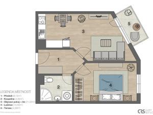 Pronájem bytu 2+kk, Praha - Košíře, Pod radnicí, 50 m2