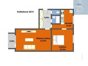 Pronájem bytu 2+1, Praha - Žižkov, Květinková, 52 m2