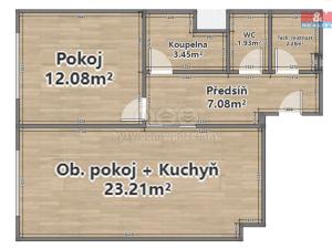 Pronájem bytu 2+kk, Plzeň - Východní Předměstí, Slovanská, 55 m2