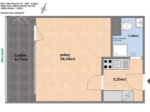 Pronájem bytu 1+kk, Praha - Kamýk, Písnická, 29 m2