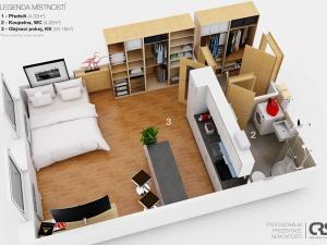 Pronájem bytu 1+kk, Praha - Záběhlice, Na lávce, 37 m2