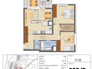 Prodej bytu 3+kk, Praha - Hlubočepy, Vítové, 79 m2