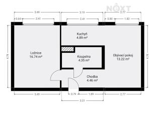 Prodej bytu 2+kk, Pardubice, kpt. Bartoše, 44 m2