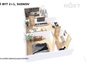 Prodej bytu 2+1, Sudkov, 59 m2