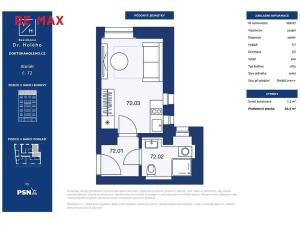 Pronájem bytu 1+kk, Praha - Libeň, náměstí Dr. Václava Holého, 21 m2