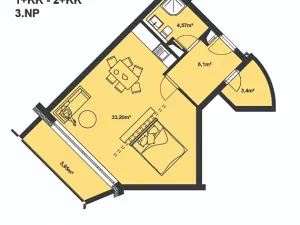 Pronájem bytu 1+kk, Brno, Plotní, 49 m2