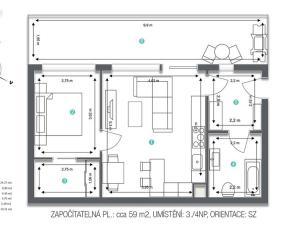 Prodej bytu 2+kk, Hradec Králové, Slunečná, 54 m2