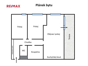 Pronájem bytu 3+kk, Klecany, V Honech, 58 m2