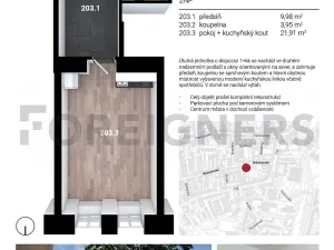 Pronájem bytu 1+kk, Brno, Bratislavská, 36 m2