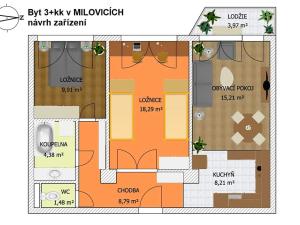 Prodej bytu 3+kk, Milovice, Slepá, 65 m2