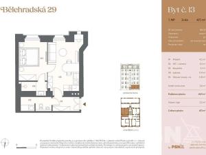 Prodej bytu 2+kk, Praha - Vinohrady, Bělehradská, 45 m2