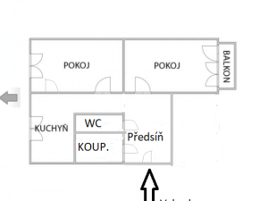 Pronájem bytu 2+1, Přelouč, Jižní, 52 m2