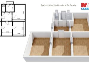 Prodej bytu 3+1, Poděbrady - Poděbrady II, Dr. Beneše, 85 m2