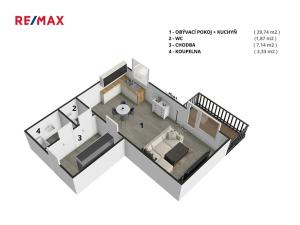 Prodej bytu 1+kk, Hradec Králové, Meruňková, 42 m2