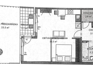Prodej bytu 2+kk, Praha - Hlubočepy, náměstí Olgy Scheinpflugové, 50 m2