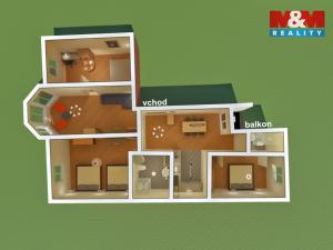 Pronájem bytu 4+kk, Praha - Karlín, Sokolovská, 111 m2