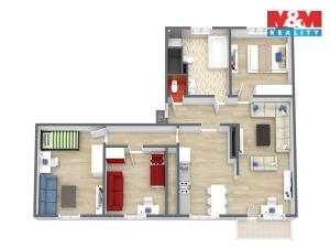 Prodej bytu 4+1, Bukovany, 70 m2