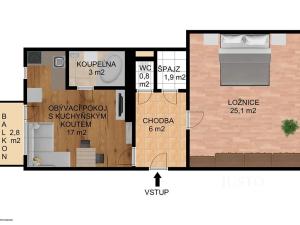 Pronájem bytu 2+kk, Písek, Dvořákova, 61 m2