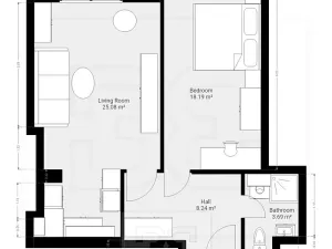 Pronájem bytu 2+kk, Praha - Vršovice, 28. pluku, 56 m2