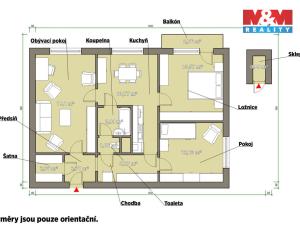 Prodej bytu 3+1, Praha - Malešice, Počernická, 72 m2