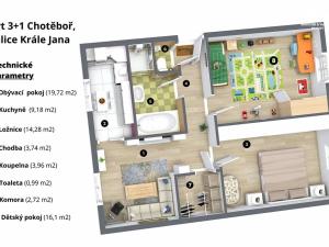 Pronájem bytu 3+1, Chotěboř, Krále Jana, 73 m2