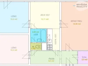 Pronájem bytu 3+1, Praha - Braník, Údolní, 78 m2