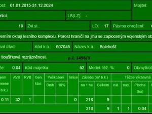 Prodej lesa, Bolehošť, 3558 m2