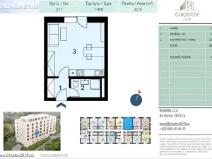 Pronájem bytu 1+kk, Praha - Chodov, Klapálkova, 33 m2
