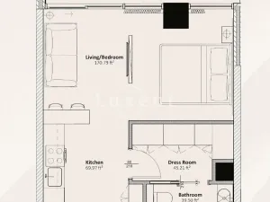 Prodej bytu 1+kk, Dubaj, Spojené arabské emiráty, 45 m2