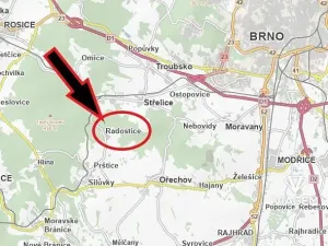 Prodej zahrady, Střelice, 1476 m2