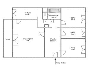Pronájem bytu 4+1, Brno, Bzenecká, 85 m2