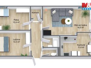 Prodej bytu 3+1, Praha - Černý Most, Trytova, 68 m2