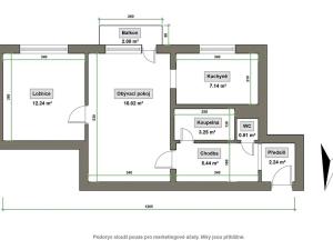 Pronájem bytu 2+1, Vsetín, Tichá, 50 m2