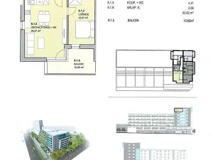 Pronájem bytu 2+kk, Hradec Králové, Kubelíkova, 54 m2